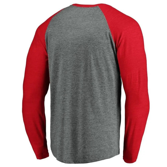 NWT NHL Detroit Red Wings Men's Long‎ Sleeve Raglan T-Shirt Gray Size Small - Picture 4 of 4